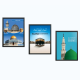 3 islamic landmark Makka Madina Al Aqsa Wall Canvas Pack of 3 Size 36X16 Inch