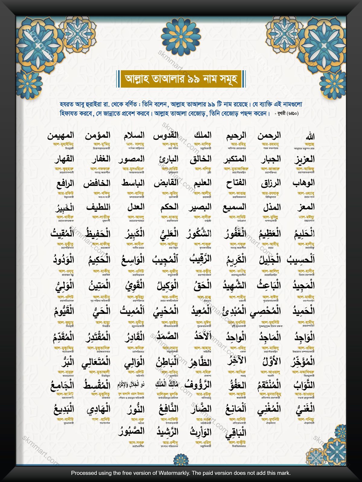 6 টি শান্তির প্রতিচ্ছবি – কাবা, মদিনা, আল আকসা, আয়াতুল কুরসি, সায়েদুল ইস্তিগফার, আল্লাহর ৯৯ নাম - Image 6