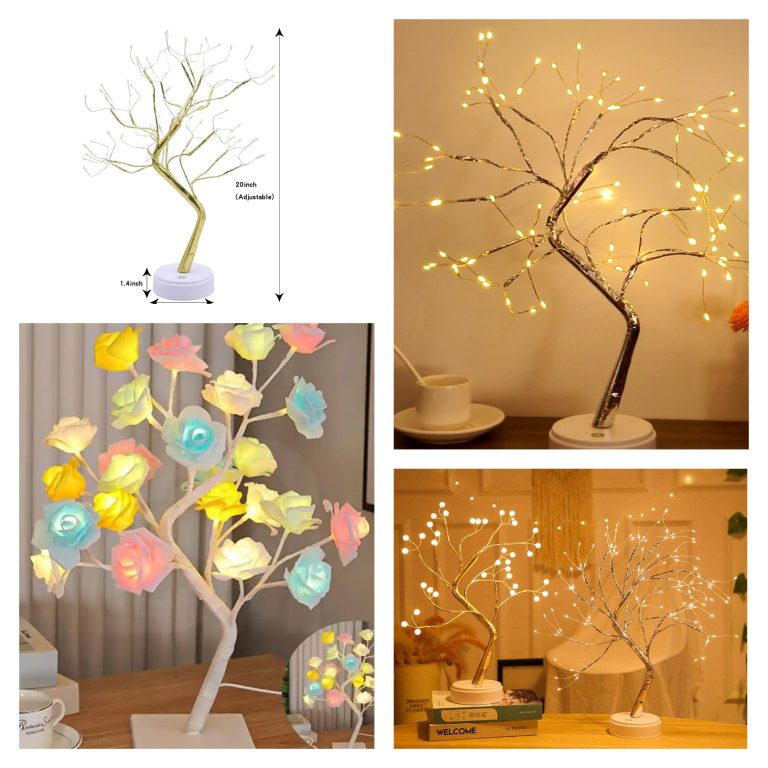 USB Pearl LED Shimmer Tree Lamp – Decorative Desk Light